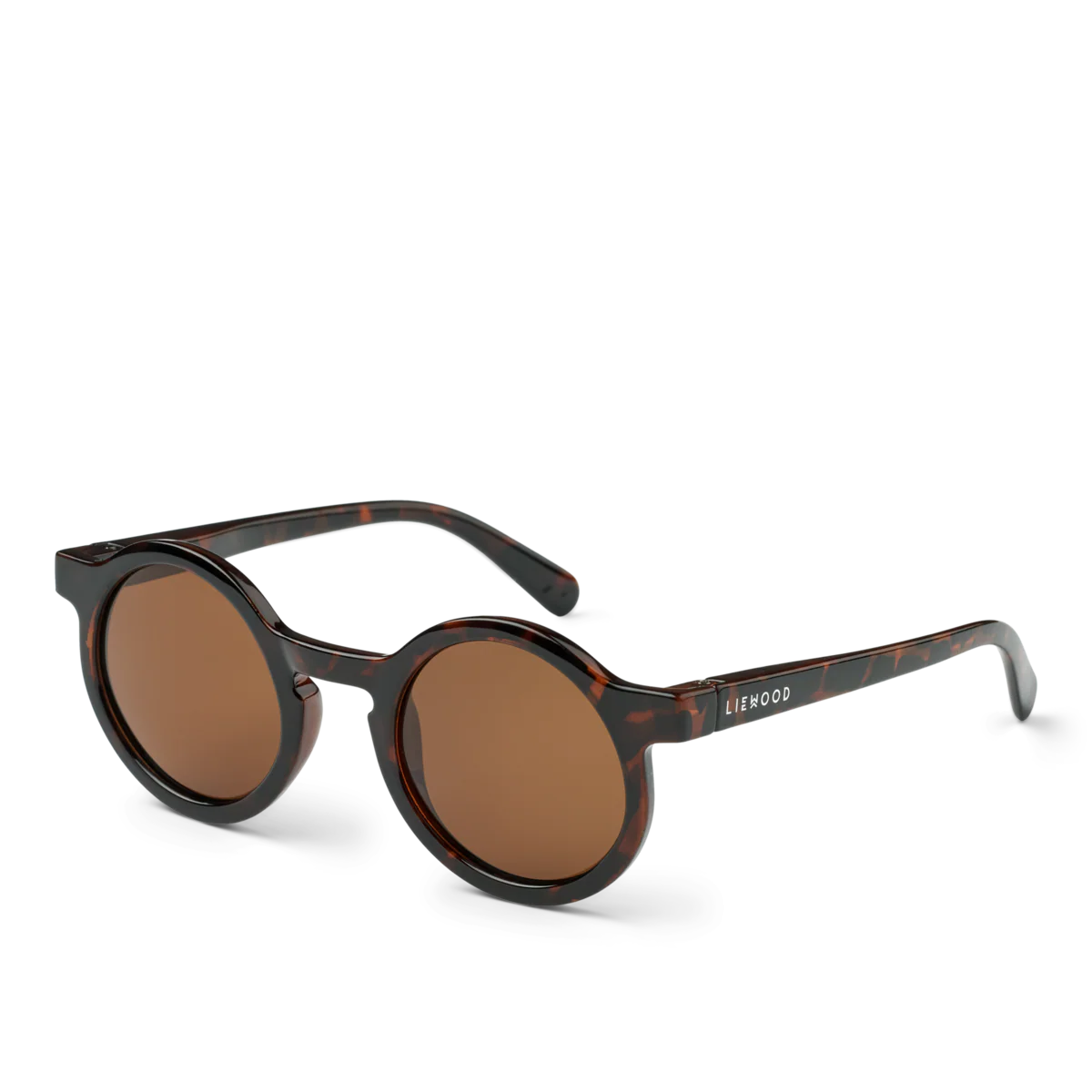 Darla Retro Round Sunglasses (Shiny Dark Tortoise) - Image 3