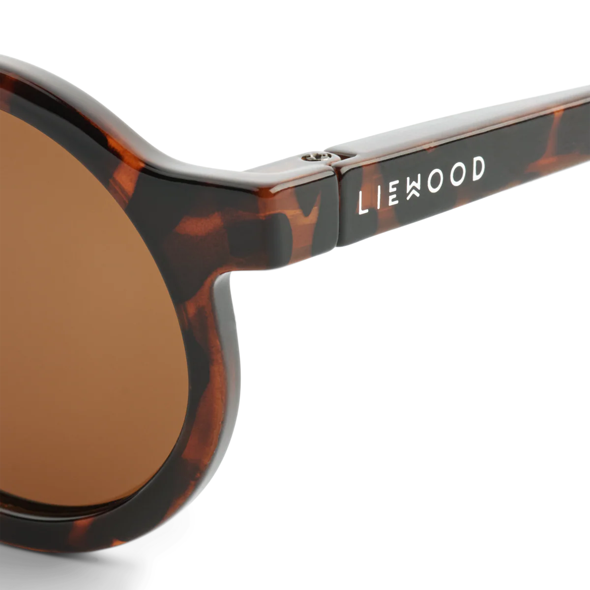 Darla Retro Round Sunglasses (Shiny Dark Tortoise) - Image 4