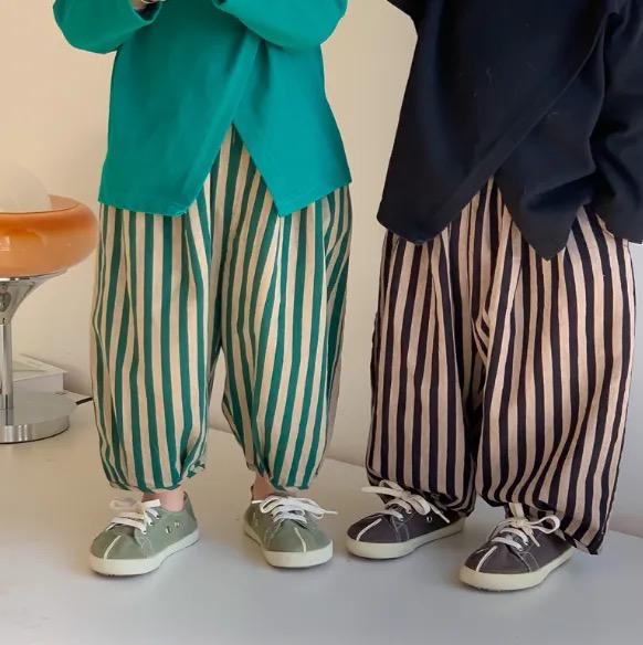 Della Oversized Stripe Trousers (Black) - Image 2