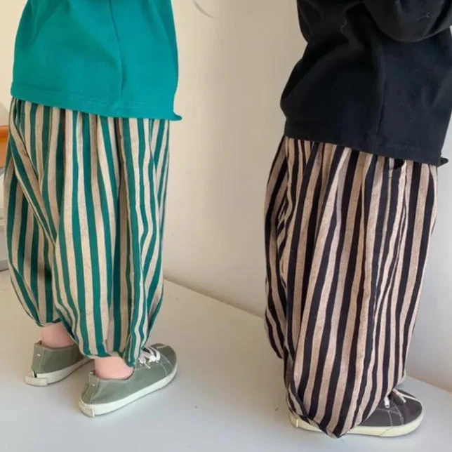 Della Oversized Stripe Trousers (Black) - Image 4