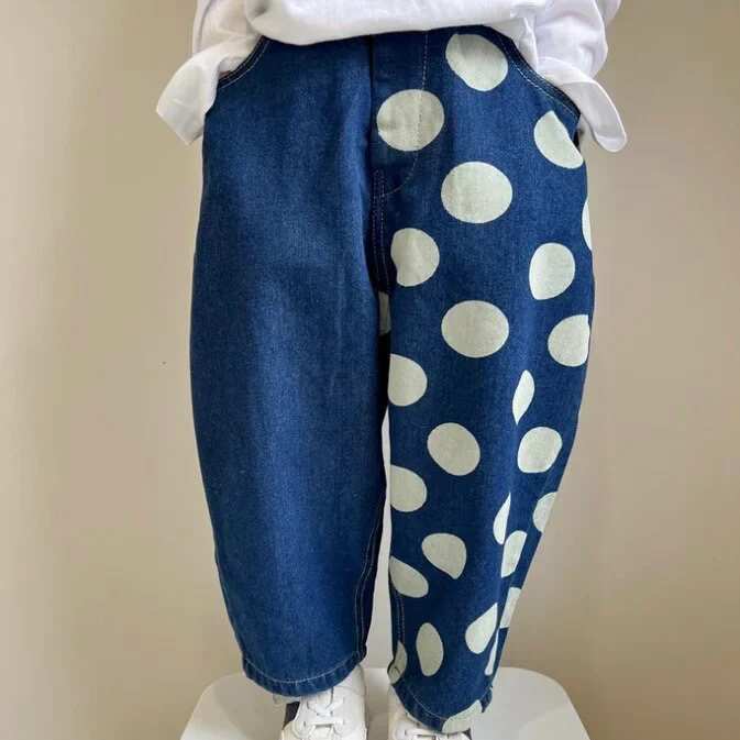 Barrel Wide Leg Dotty Leg Jeans - Image 4