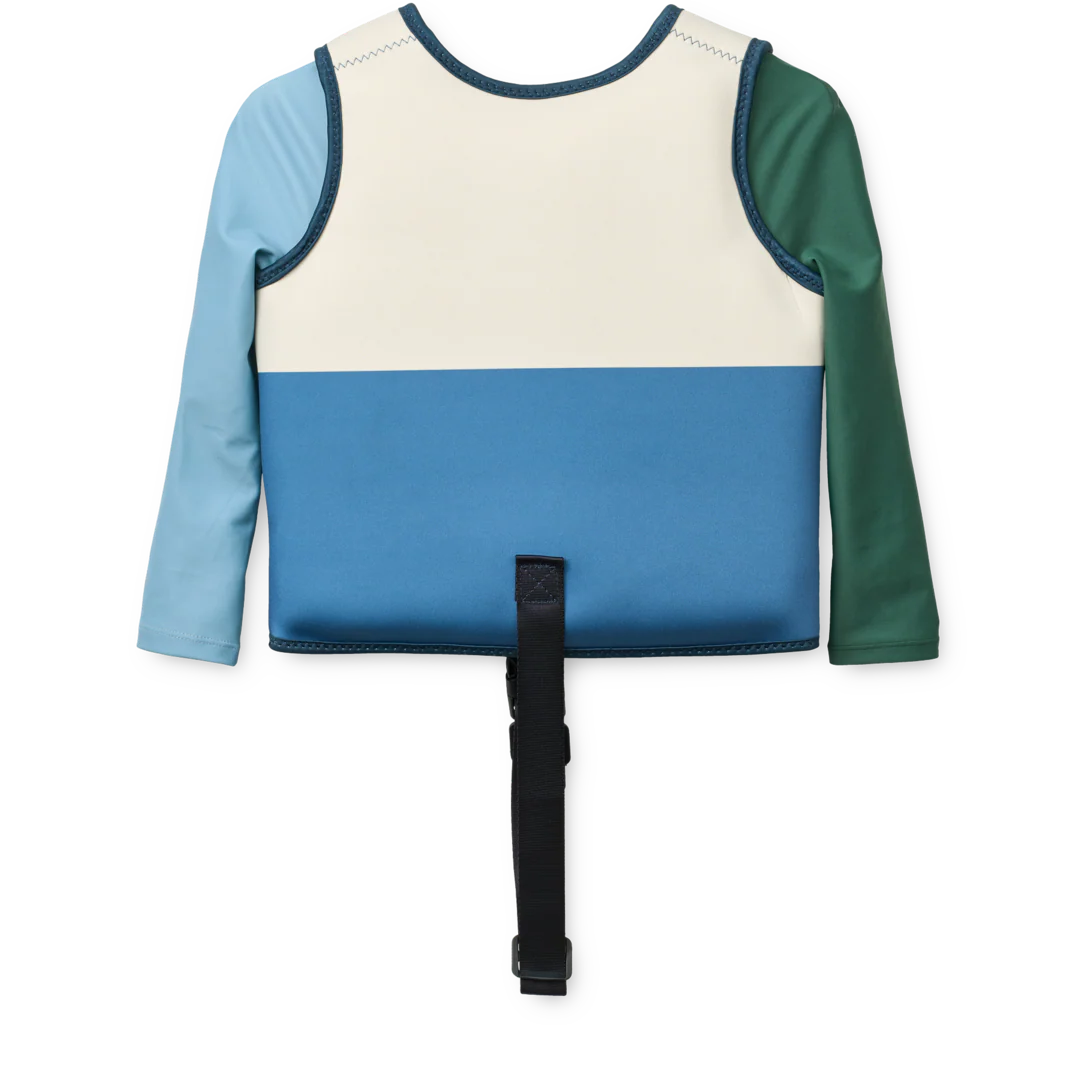 Dove Colour Block Neoprene Swim Vest with Sleeves (Riverside Multi Mix) - Image 2