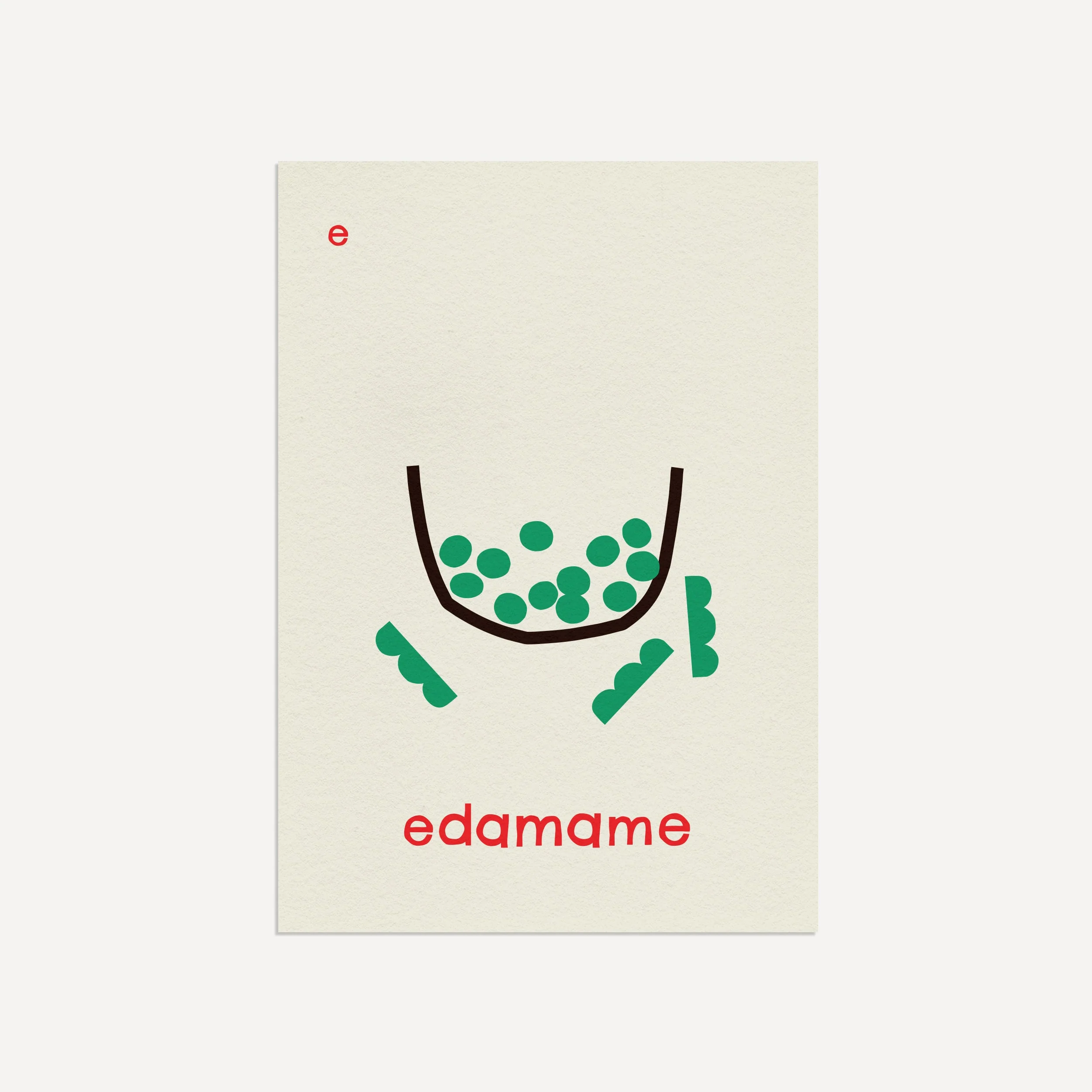 E for Edamame- Alphabet Art Print - Image 2