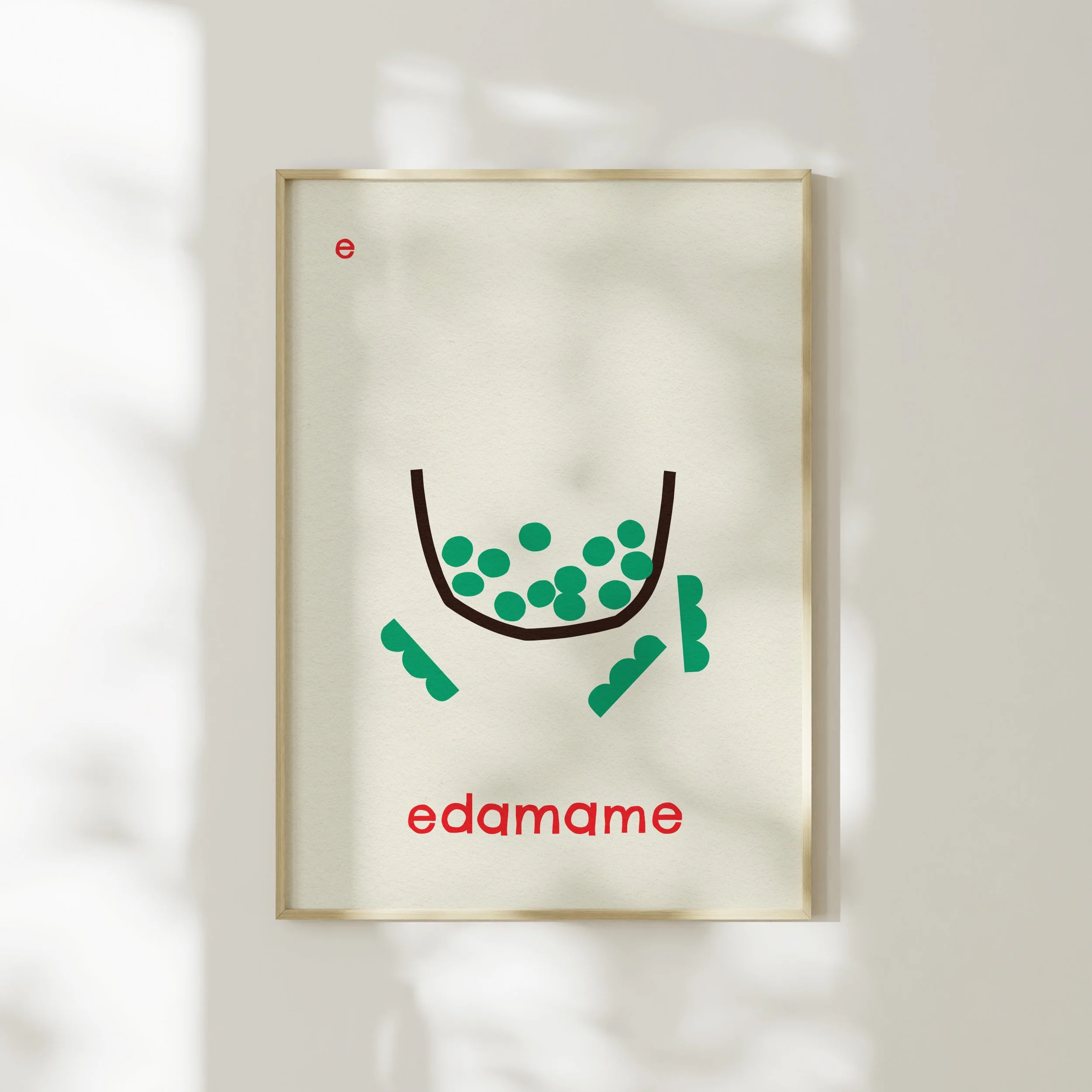 E for Edamame- Alphabet Art Print - Image 5