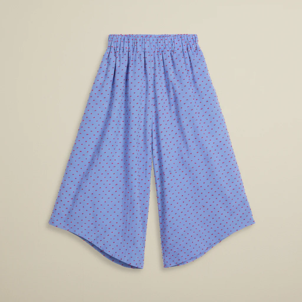 Elsa Dot Cropped Wide Leg Trousers (Ruby Freckles) - Image 2