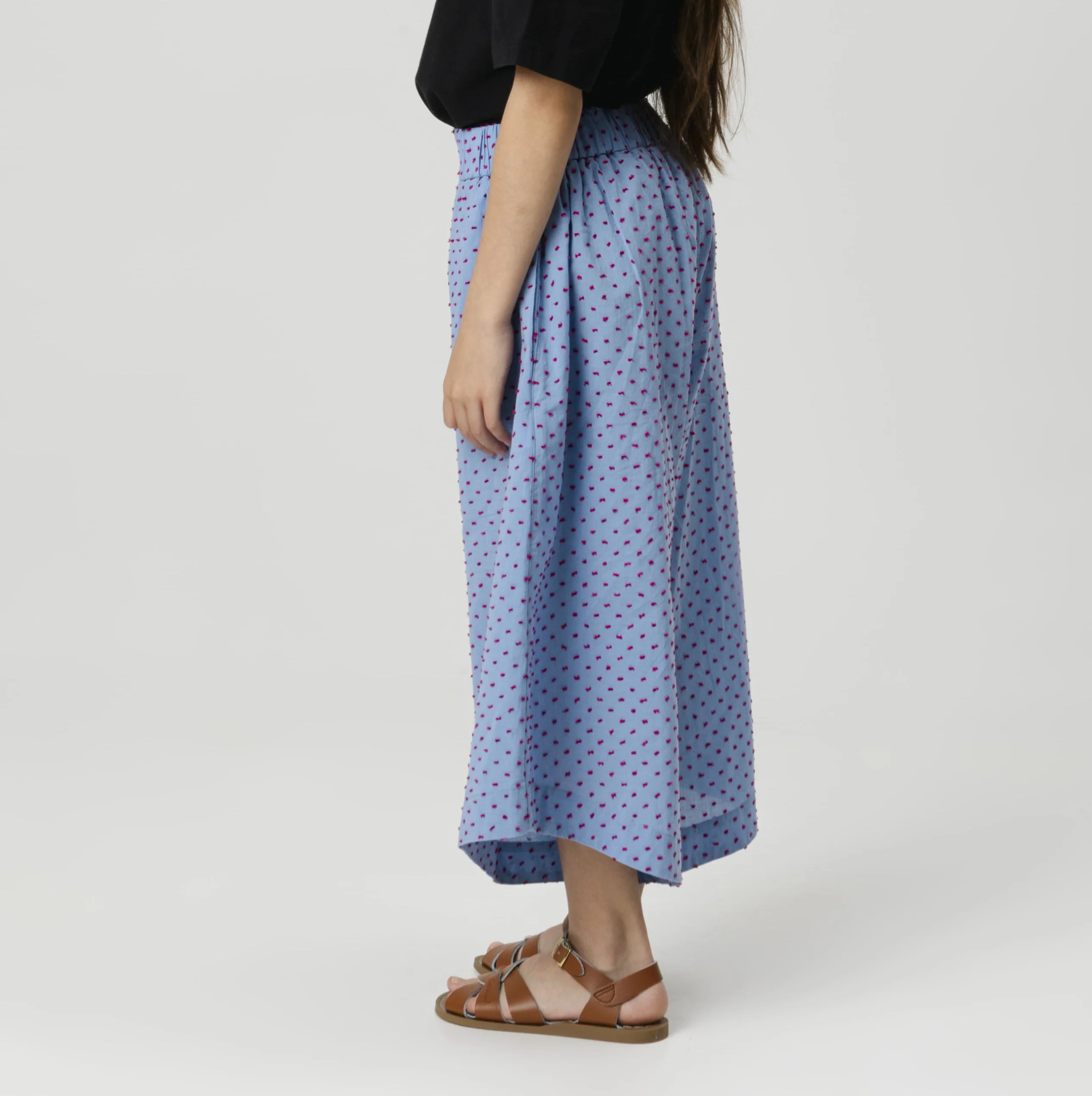 Elsa Dot Cropped Wide Leg Trousers (Ruby Freckles) - Image 5
