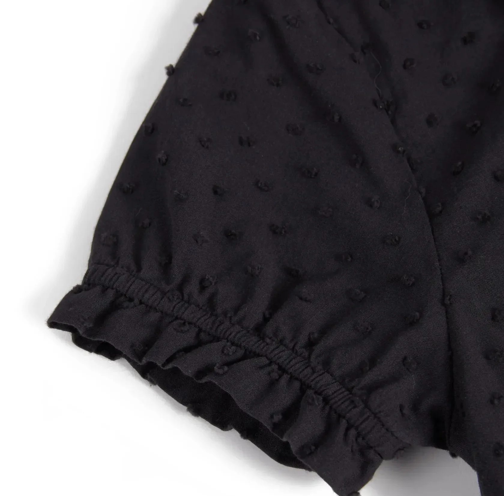 Embroidered Poplin Spot Contrast Collar Baby Romper - Image 6