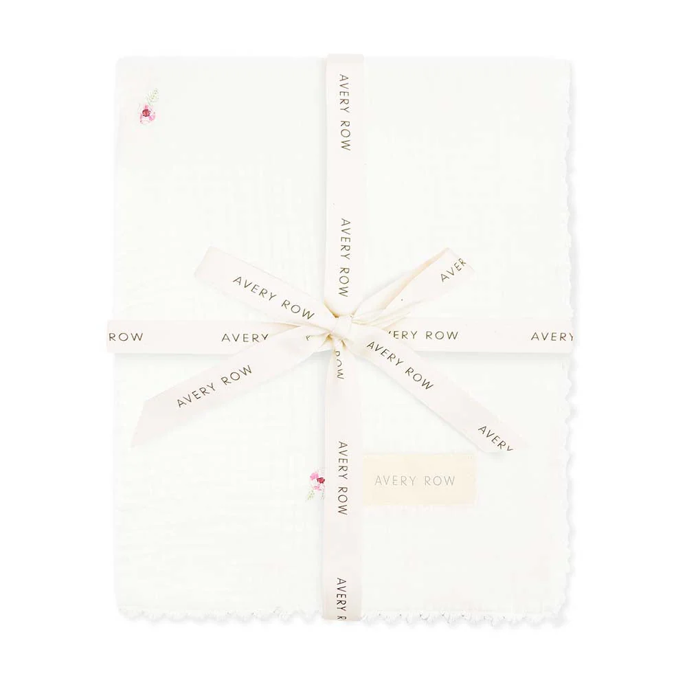 Embroidered Muslin Blanket (Anemone) - Image 2