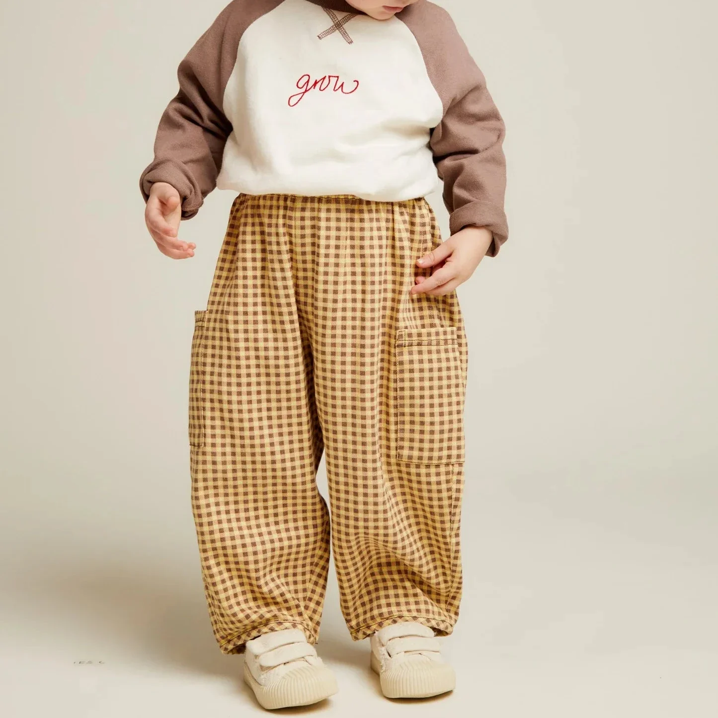 Emerson Ochre Gingham Cotton Trouser - Image 10