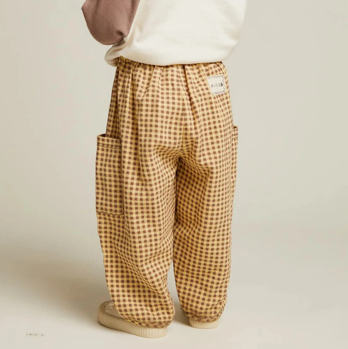 Emerson Ochre Gingham Cotton Trouser - Image 9