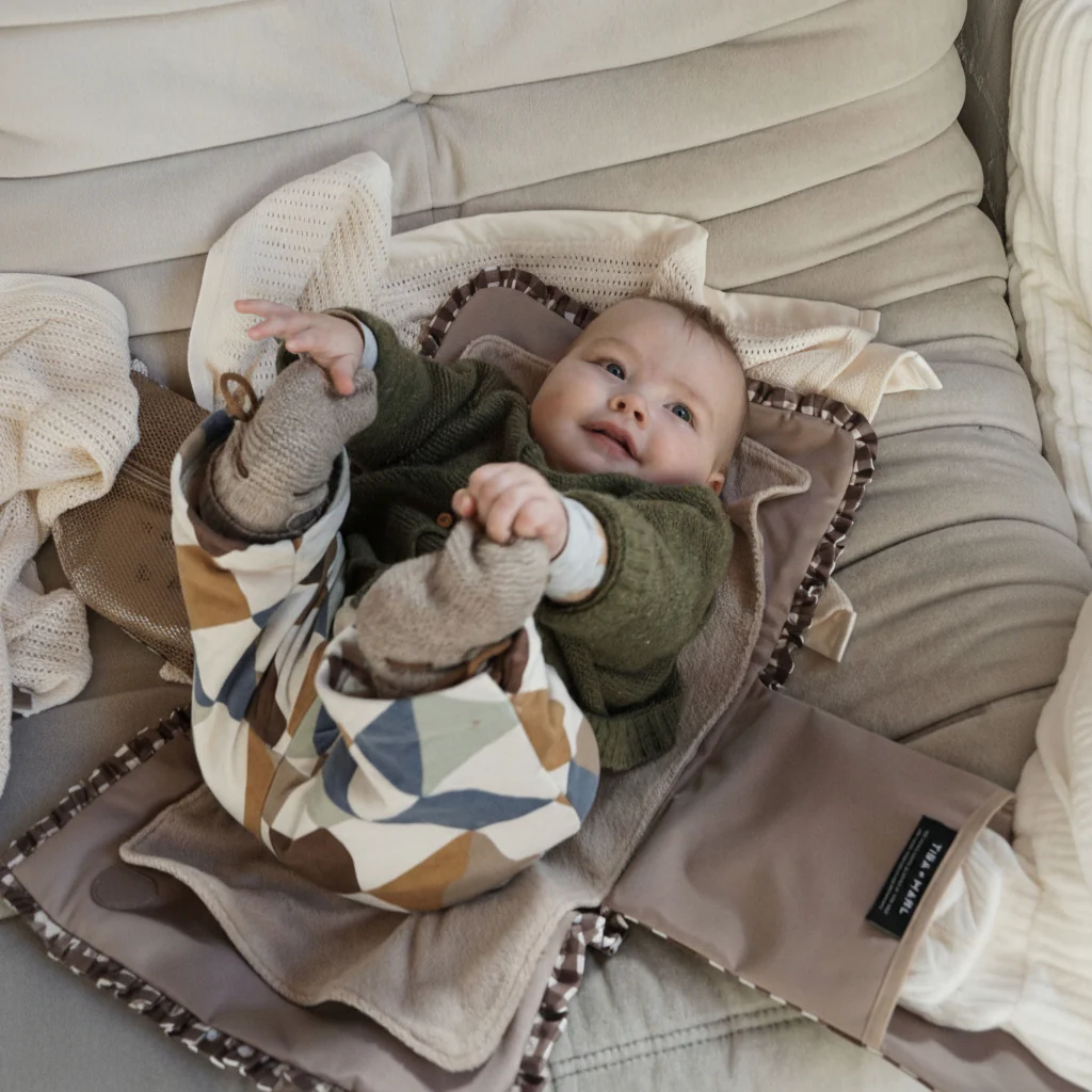 Etta Fold-Away Changing Mat Clutch (Brown Gingham) - Image 3