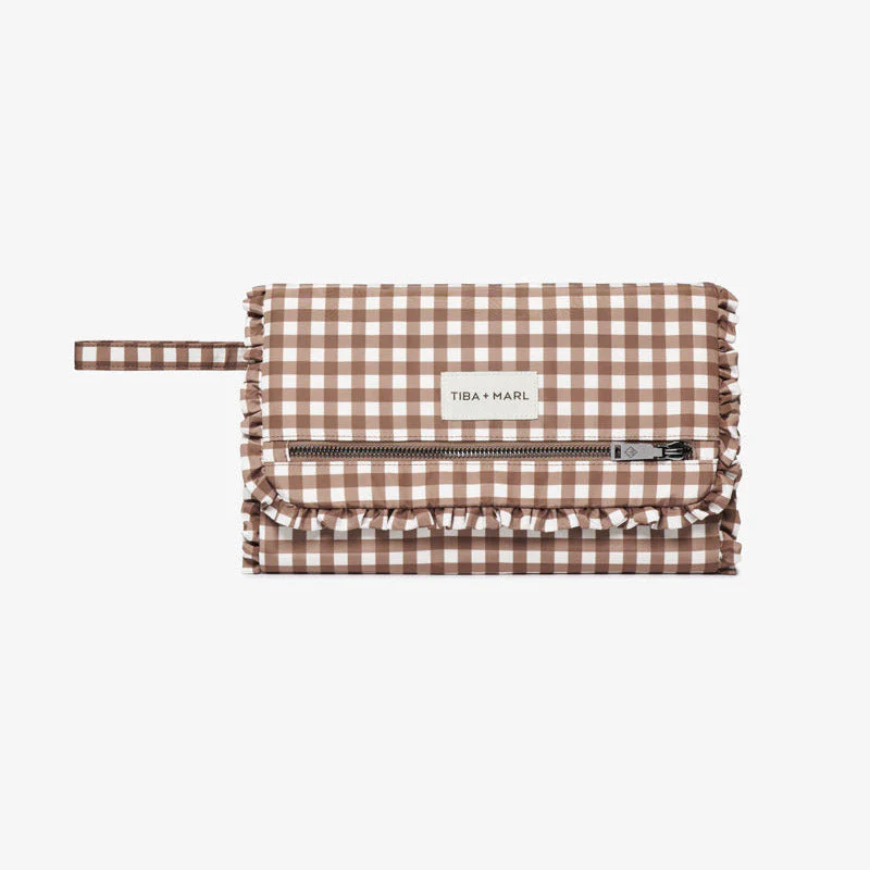 Etta Fold-Away Changing Mat Clutch (Brown Gingham) - Image 4