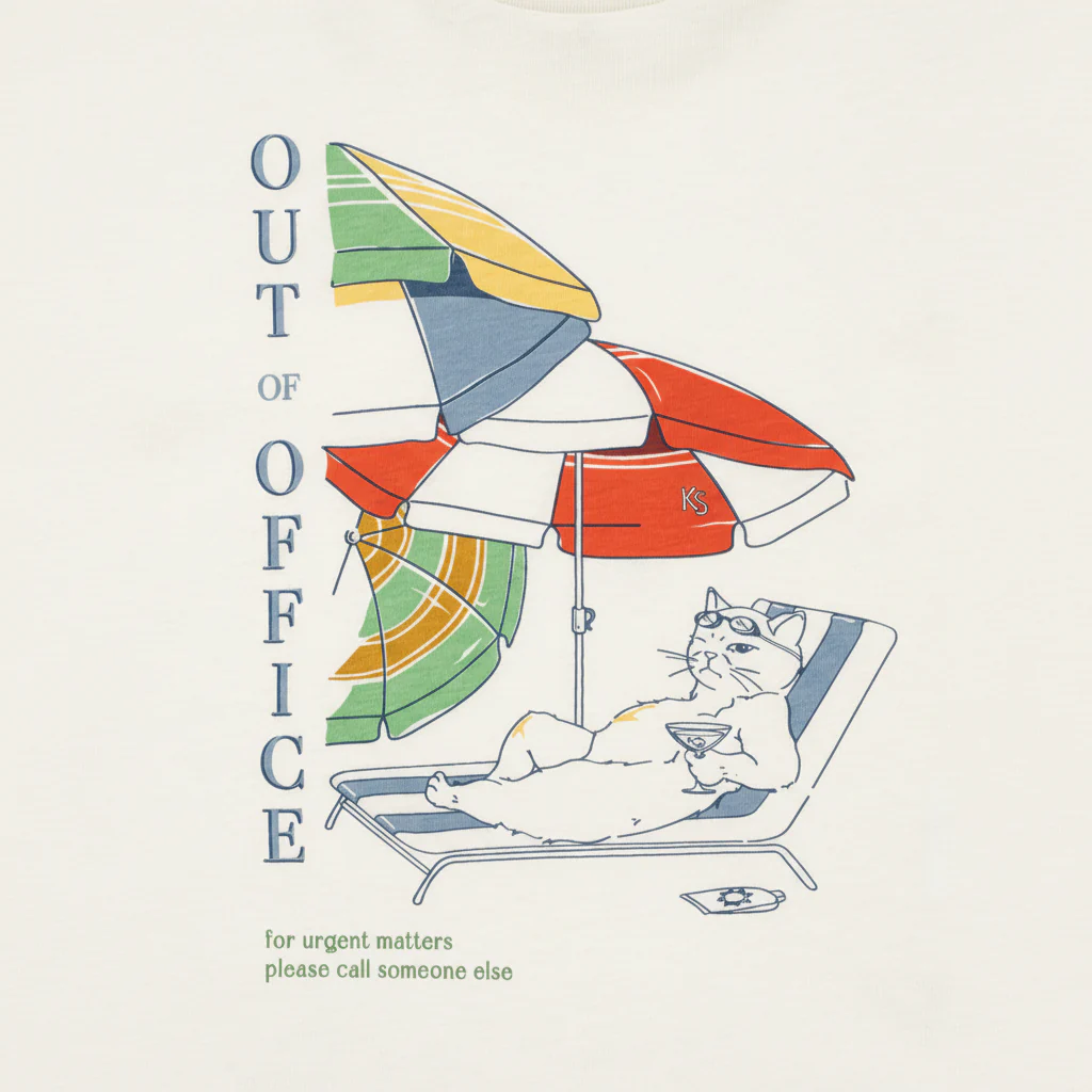 Famo Cotton Out of Office Print Tee (Antique White) - Image 2