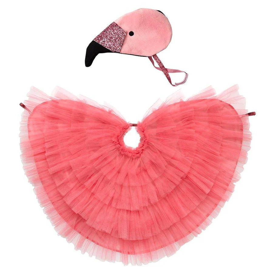 Flamingo Tulle Cape and Cap Dress Up Set - Image 2