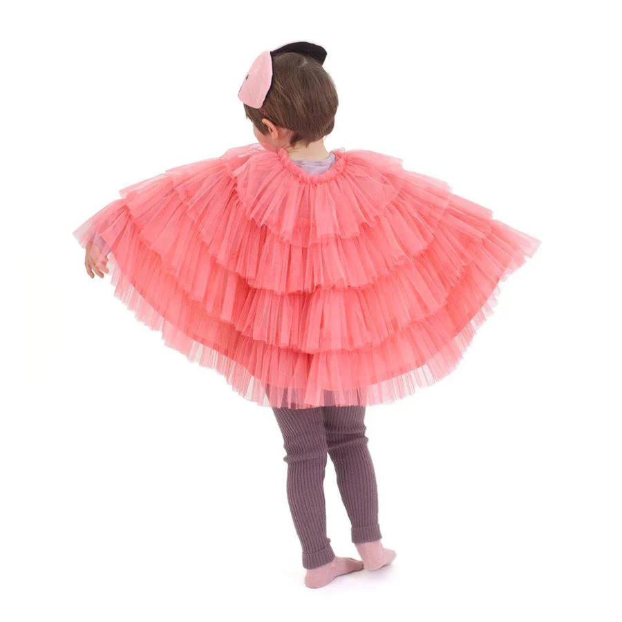 Flamingo Tulle Cape and Cap Dress Up Set - Image 4