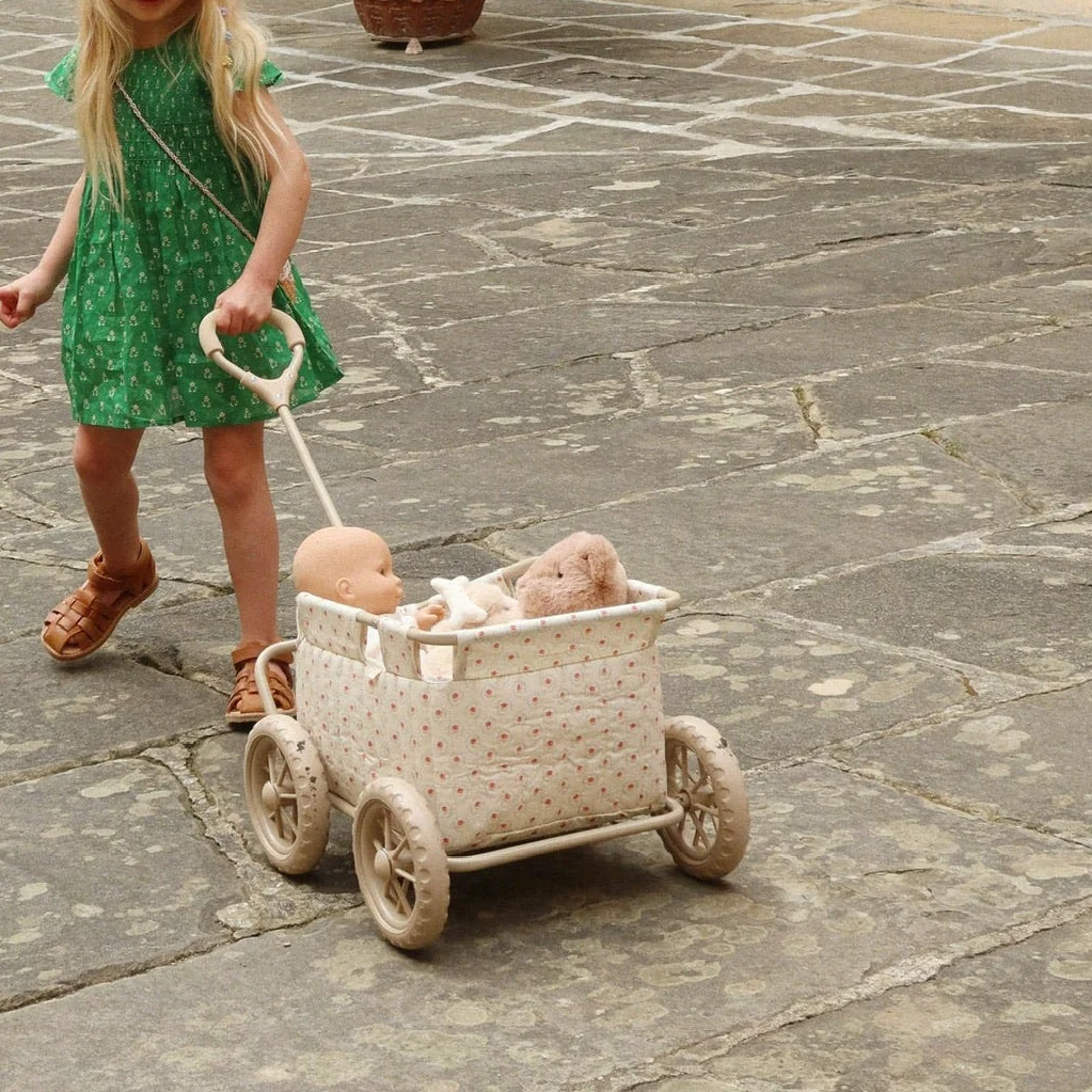 Floral Polka Dot Print Kids Stroller Wagon (Mirage) - Image 9