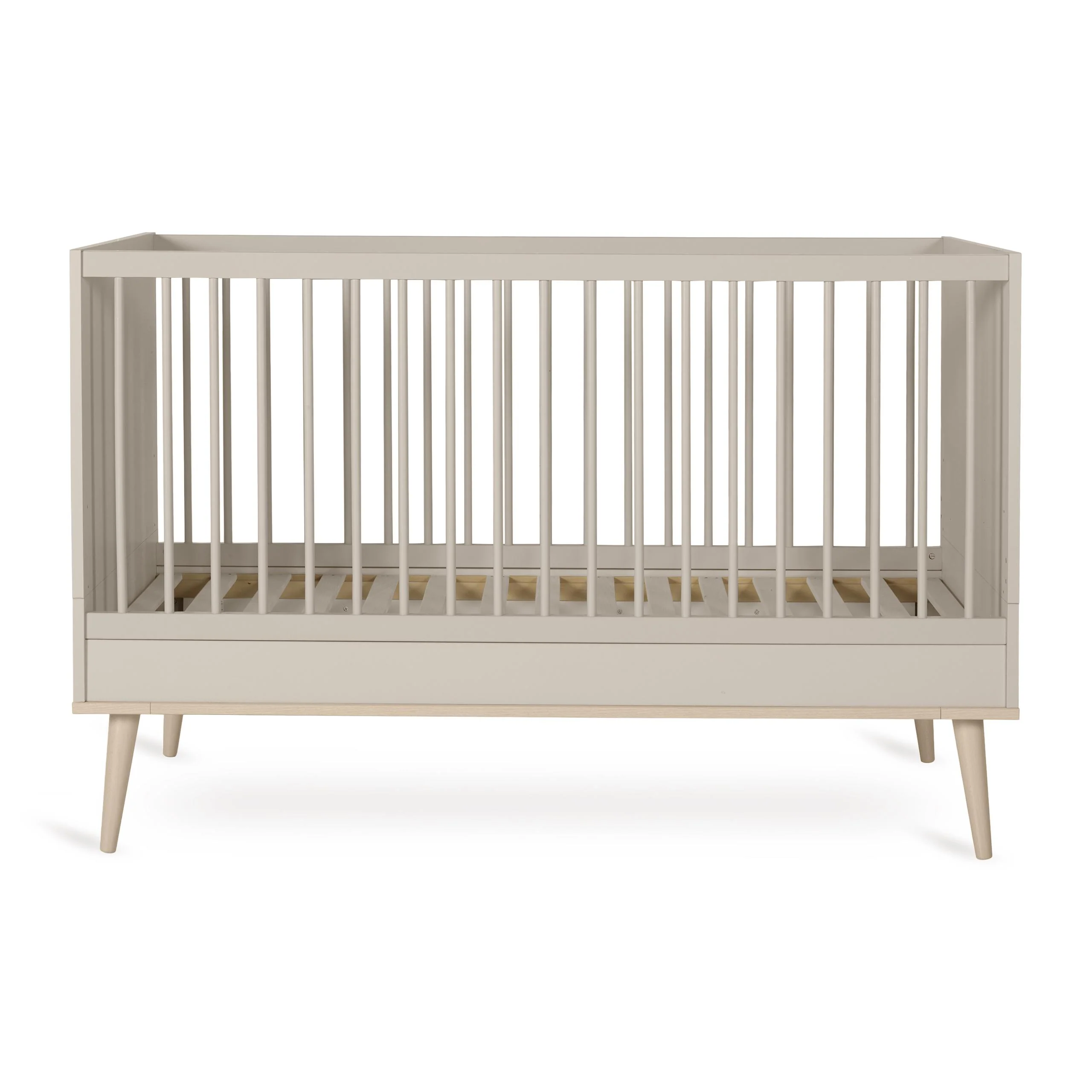Flow Convertible Wooden Height Adjustable Cot to Bed (Clay) - Image 3
