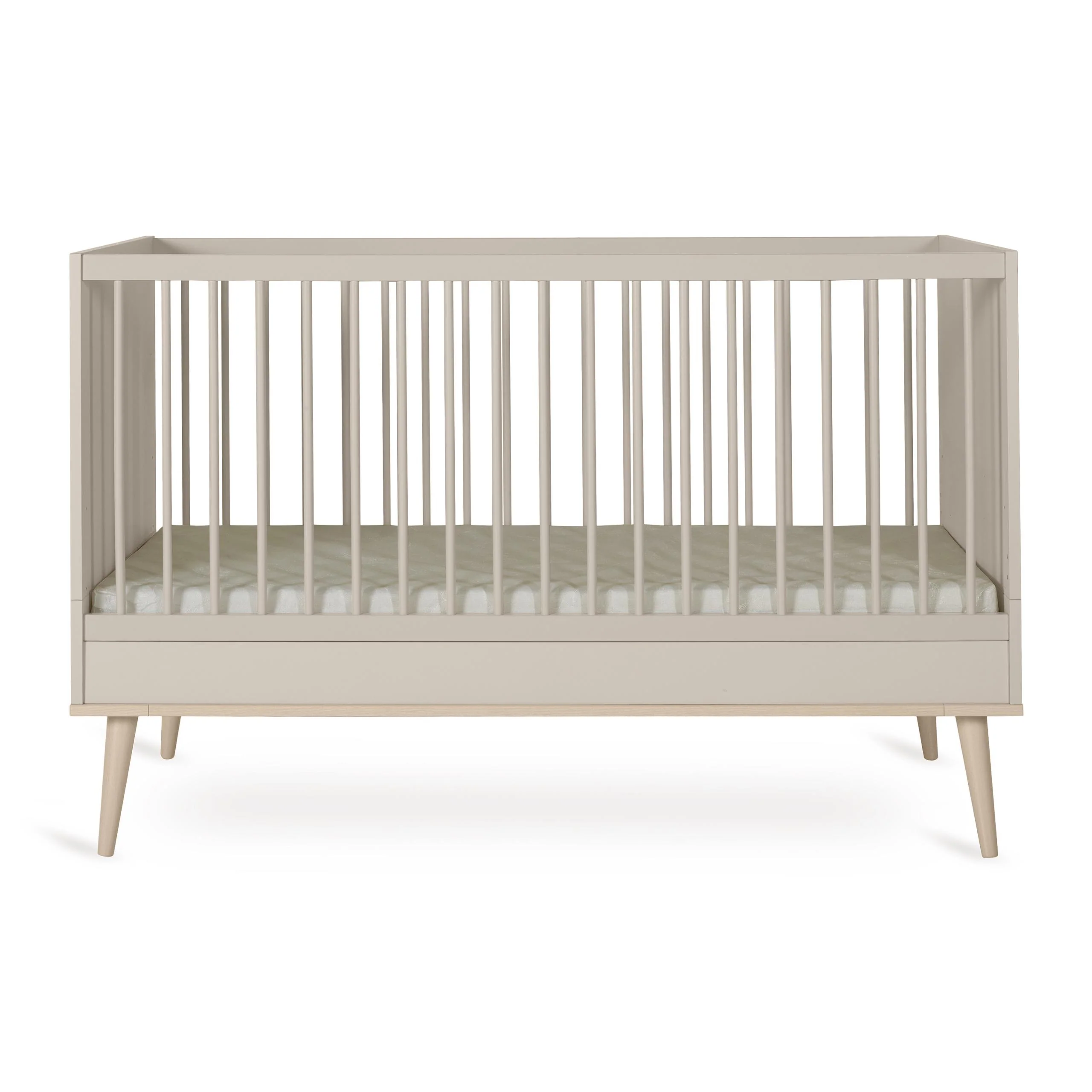 Flow Convertible Wooden Height Adjustable Cot to Bed (Clay) - Image 5