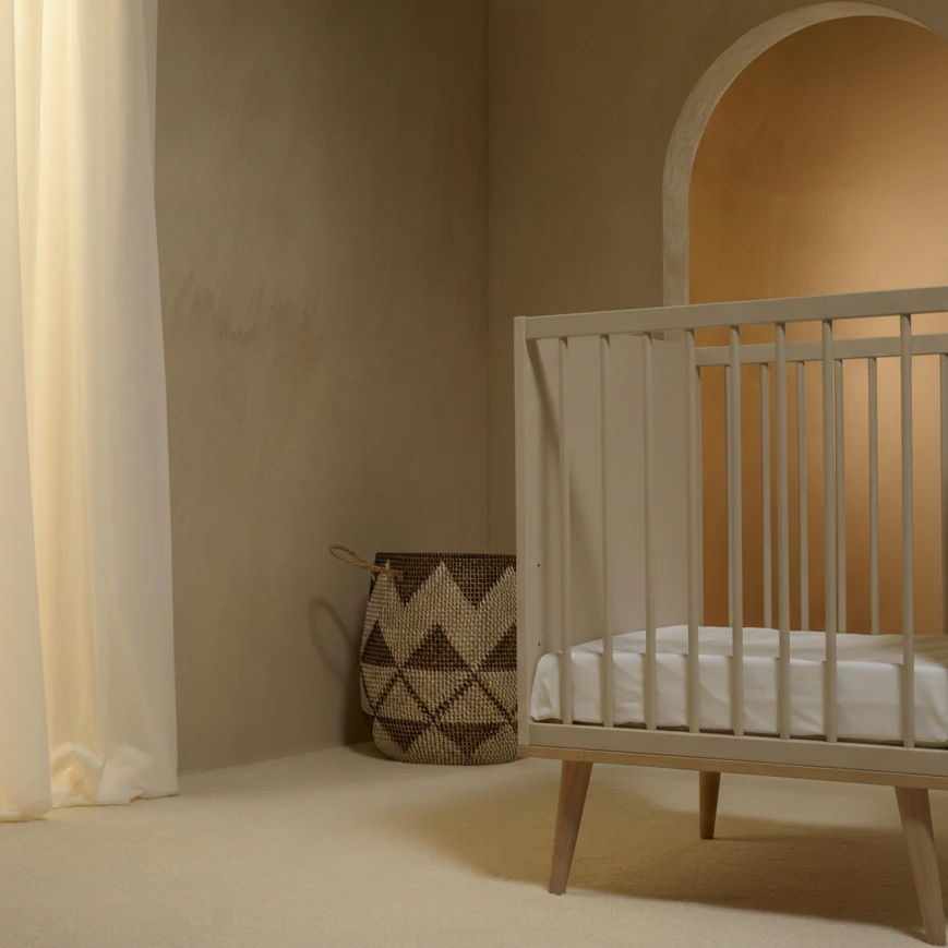 Flow Wooden Height Adjustable Baby Cot (Clay) - Image 4