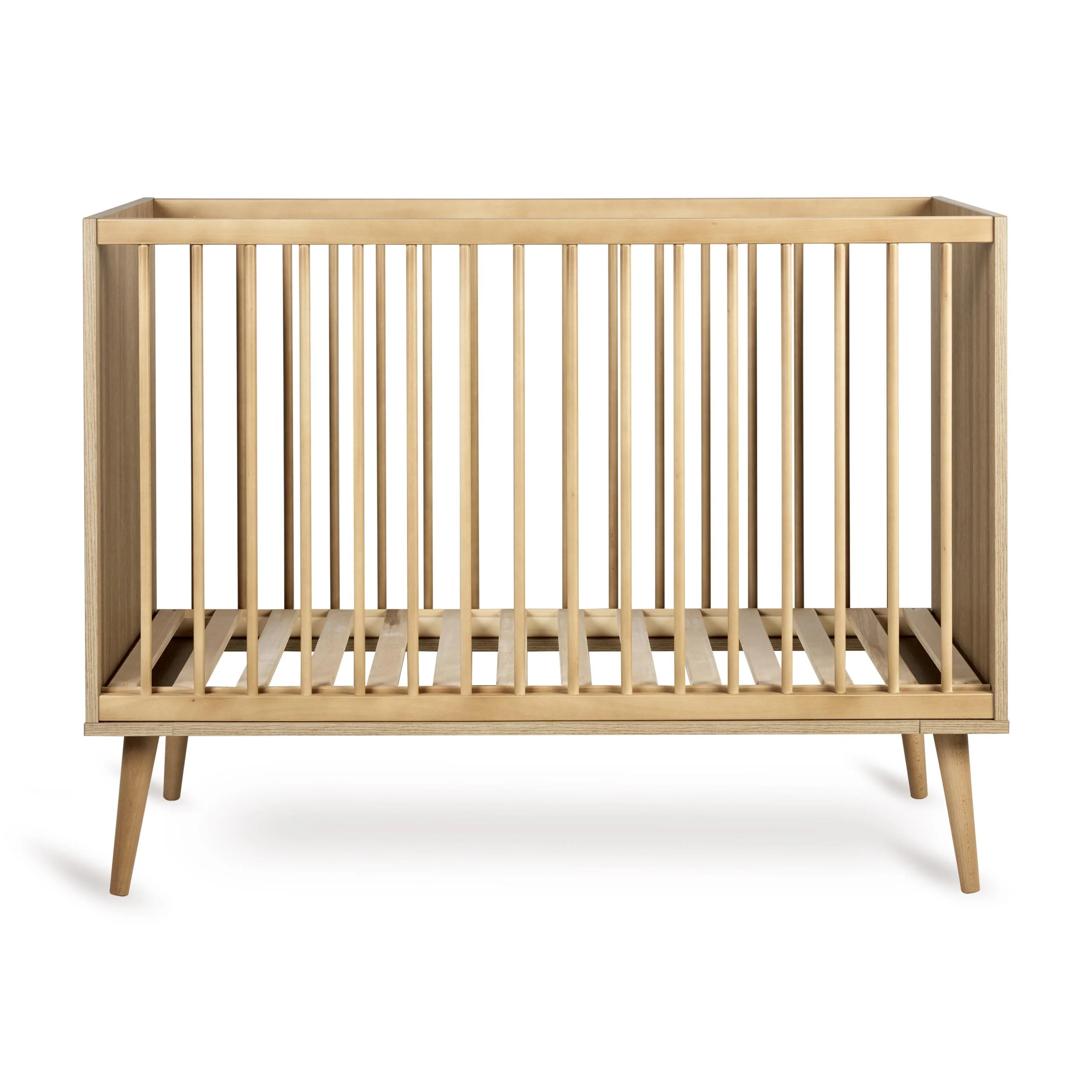 Flow Wooden Height Adjustable Baby Cot (Honey Ash) - Image 2
