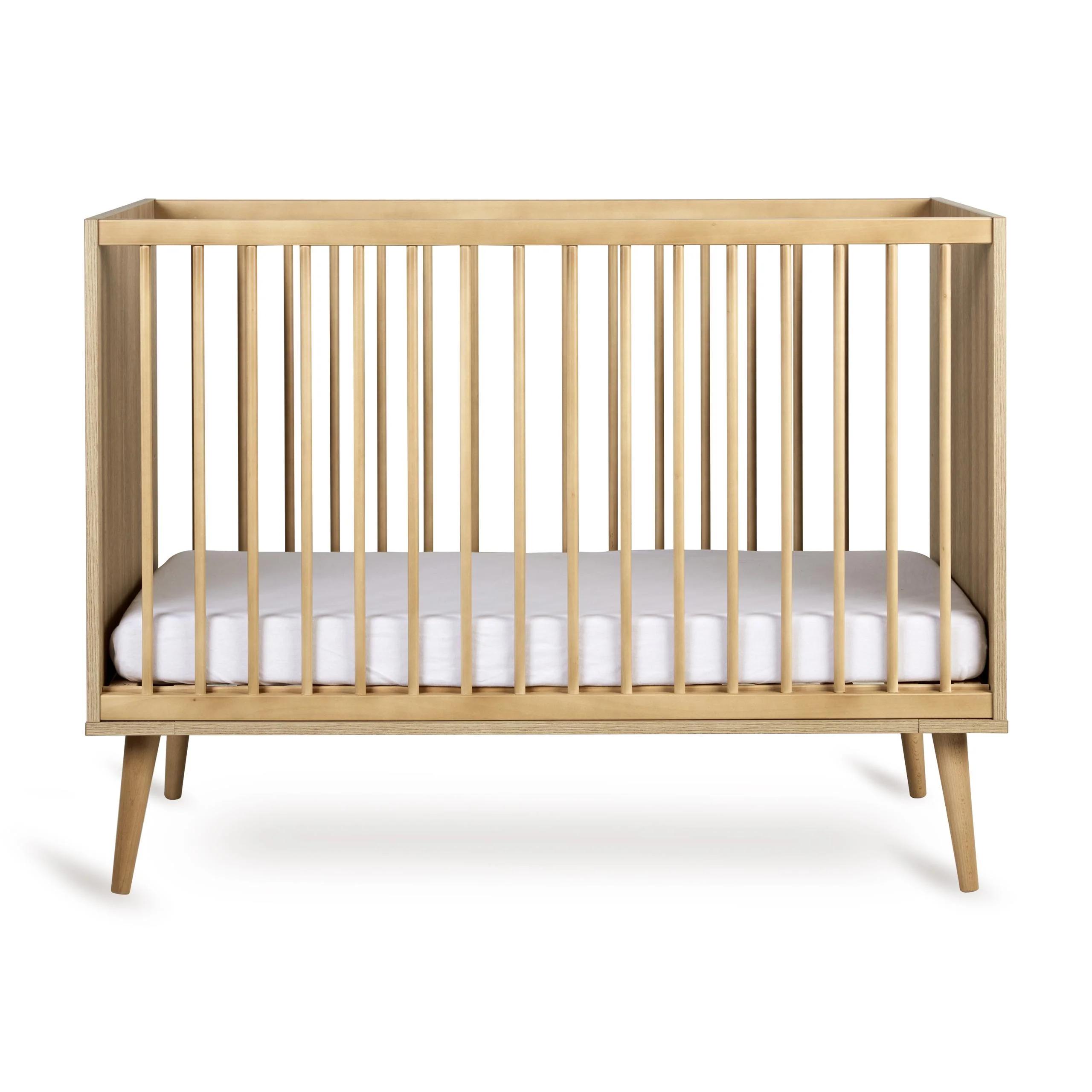 Flow Wooden Height Adjustable Baby Cot (Honey Ash) - Image 3