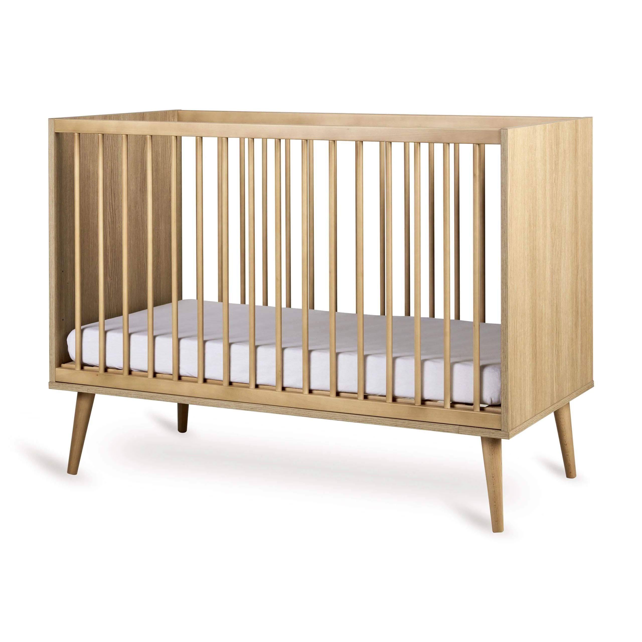 Flow Wooden Height Adjustable Baby Cot (Honey Ash) - Image 5