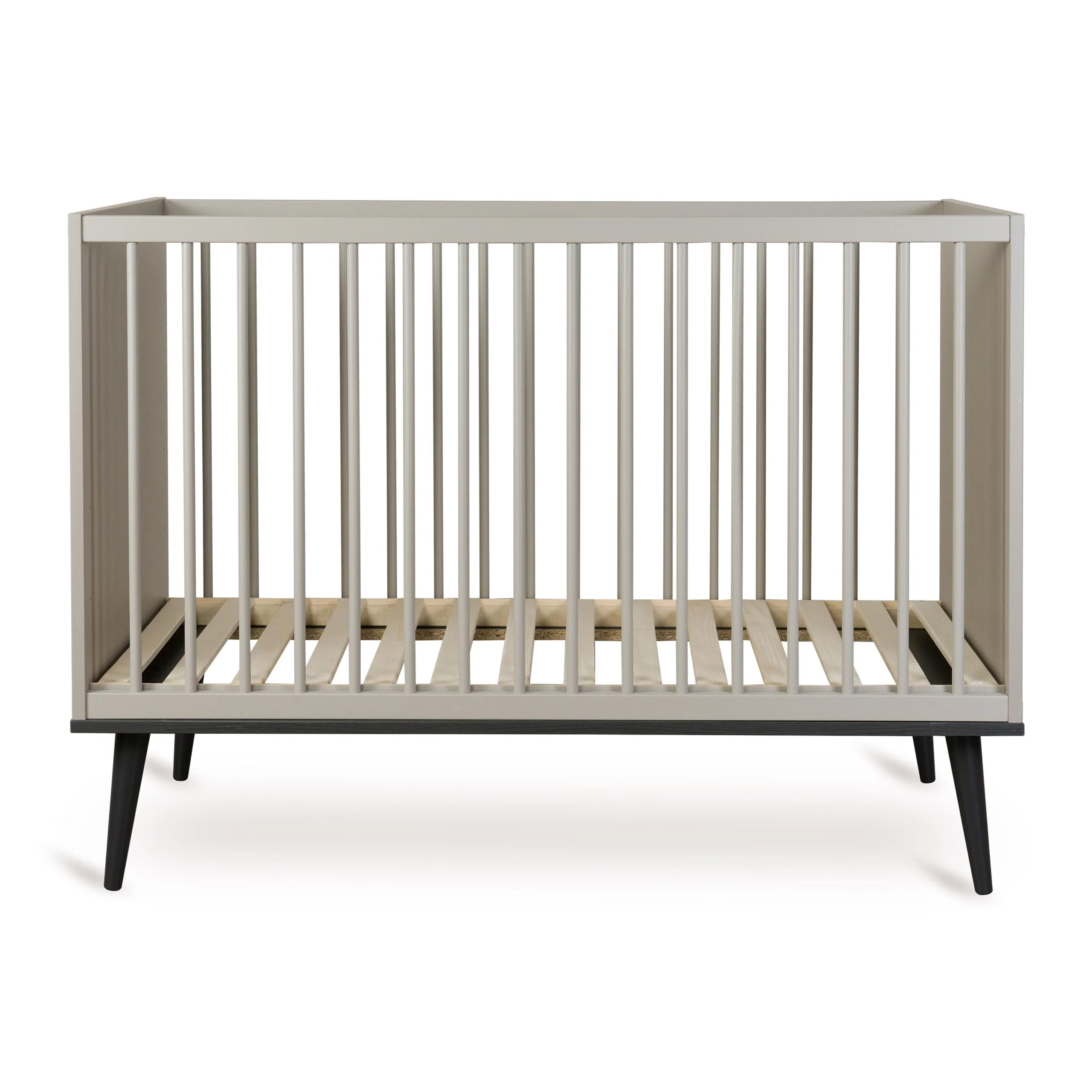 Flow Wooden Height Adjustable Baby Cot (Stone) - Image 2
