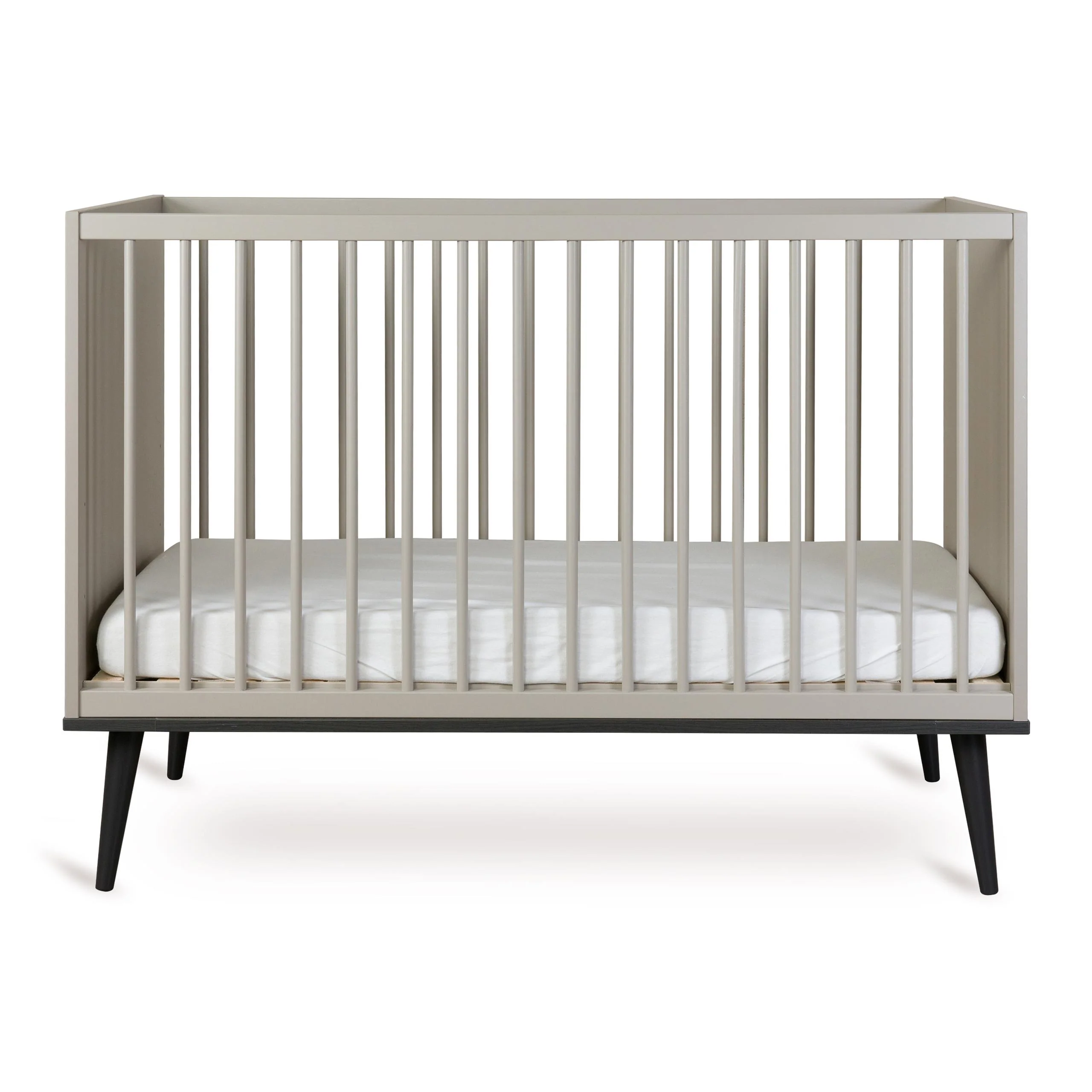 Flow Wooden Height Adjustable Baby Cot (Stone) - Image 3