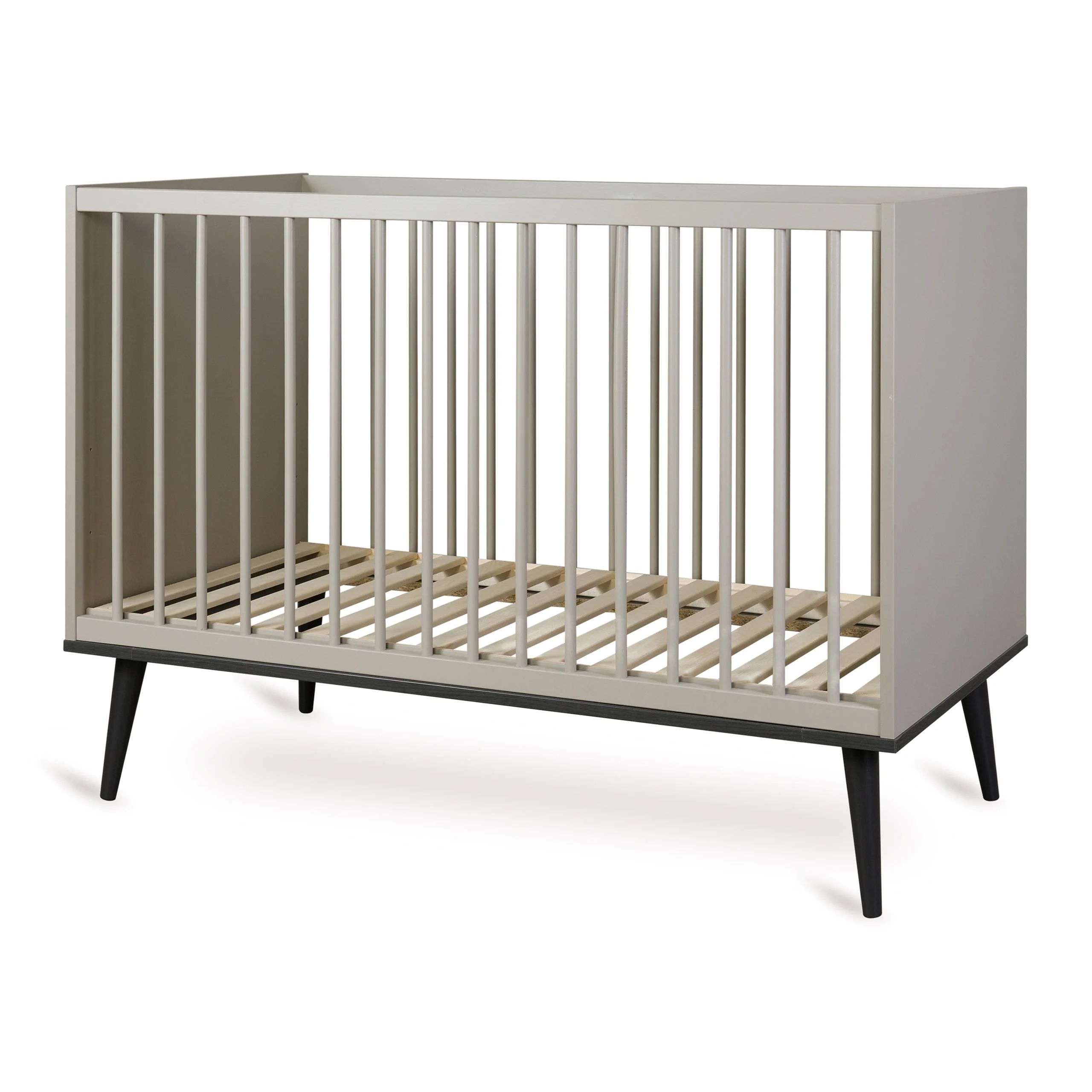 Flow Wooden Height Adjustable Baby Cot (Stone) - Image 4