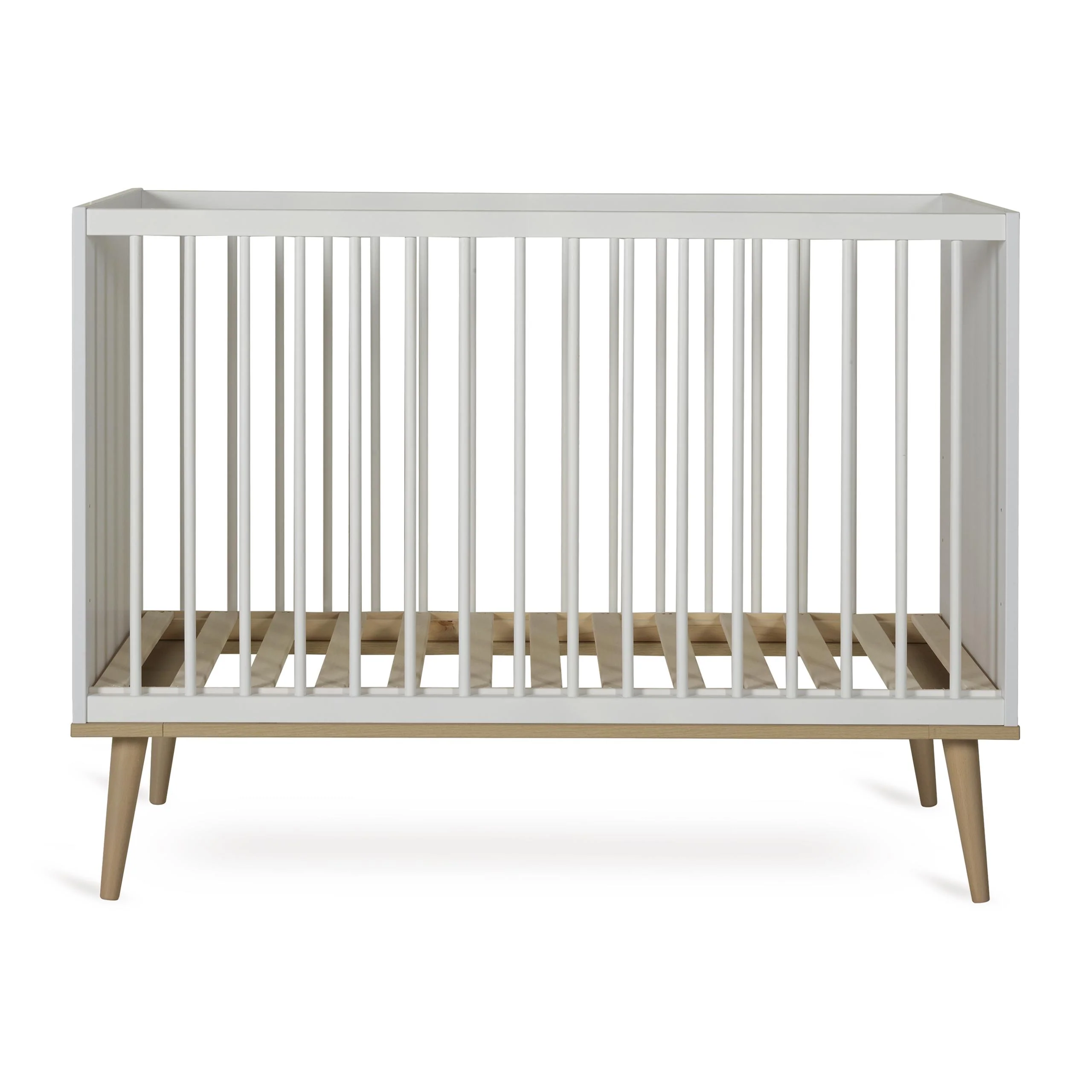 Flow Wooden Height Adjustable Baby Cot (White) - Image 3