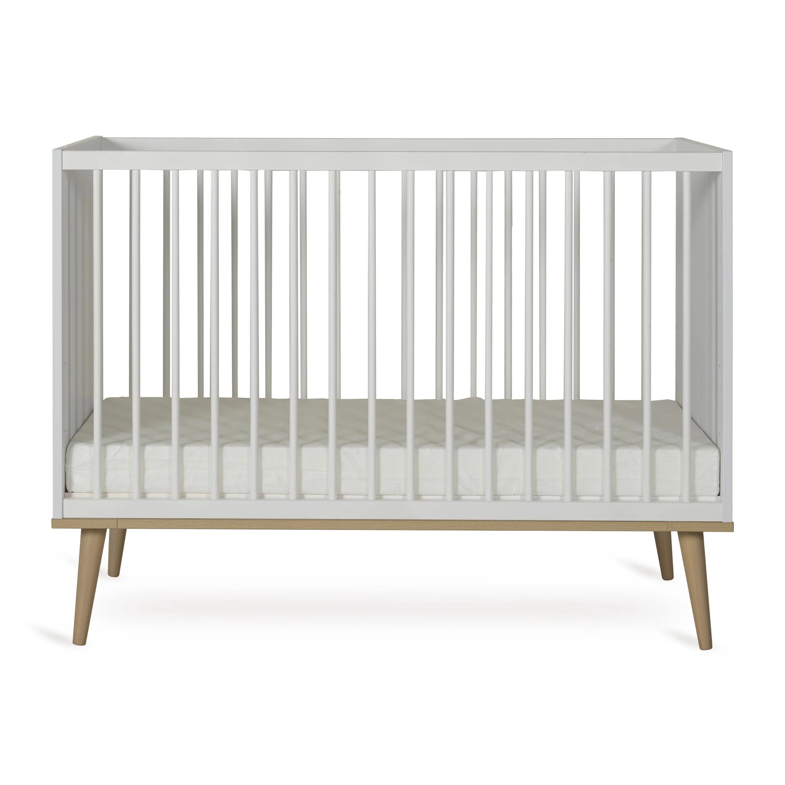 Flow Wooden Height Adjustable Baby Cot (White) - Image 4