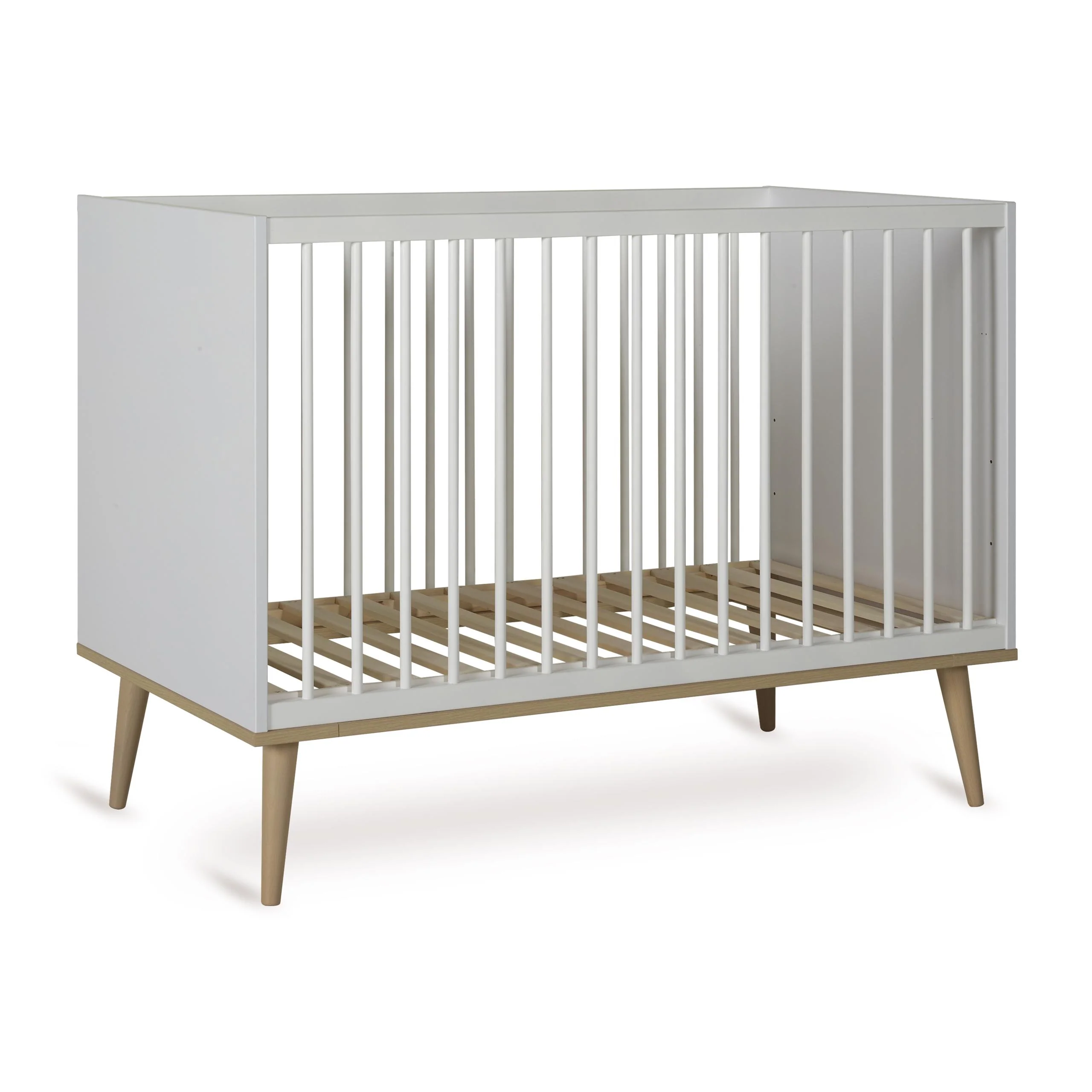 Flow Wooden Height Adjustable Baby Cot (White) - Image 5