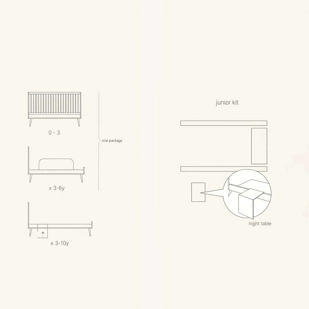 Flow Wooden Junior Extendable Bed Kit (White) - Image 8