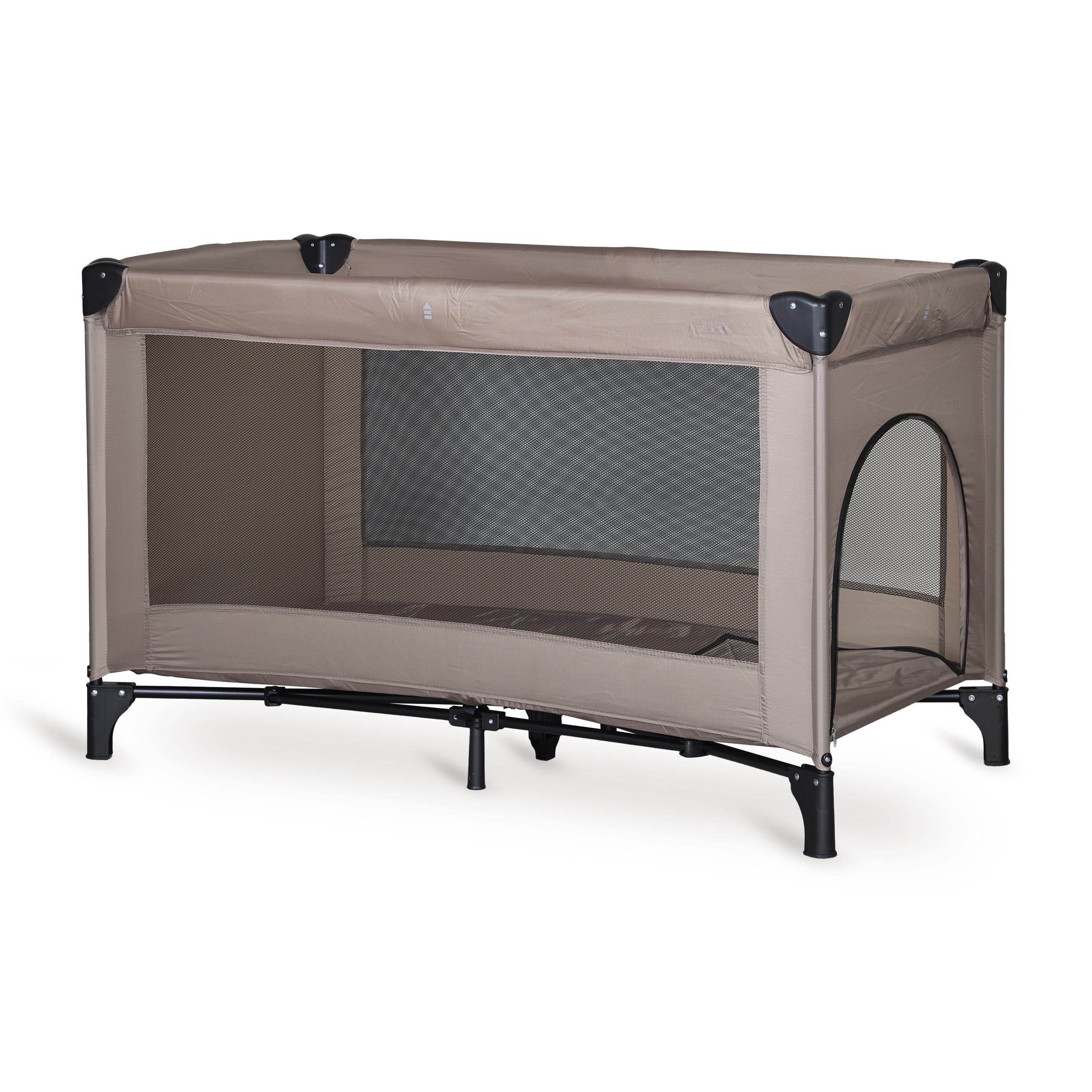 Foldable Baby Zipper Travel Cot (Beige) - Image 2
