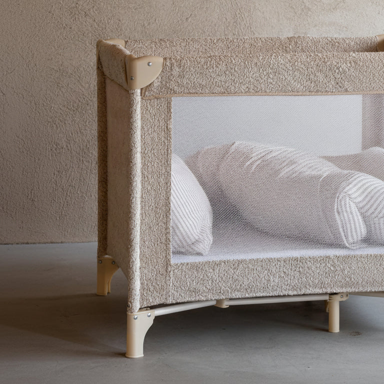 Foldable Boucle Baby Travel Cot (Boucle Sheep) - Image 2