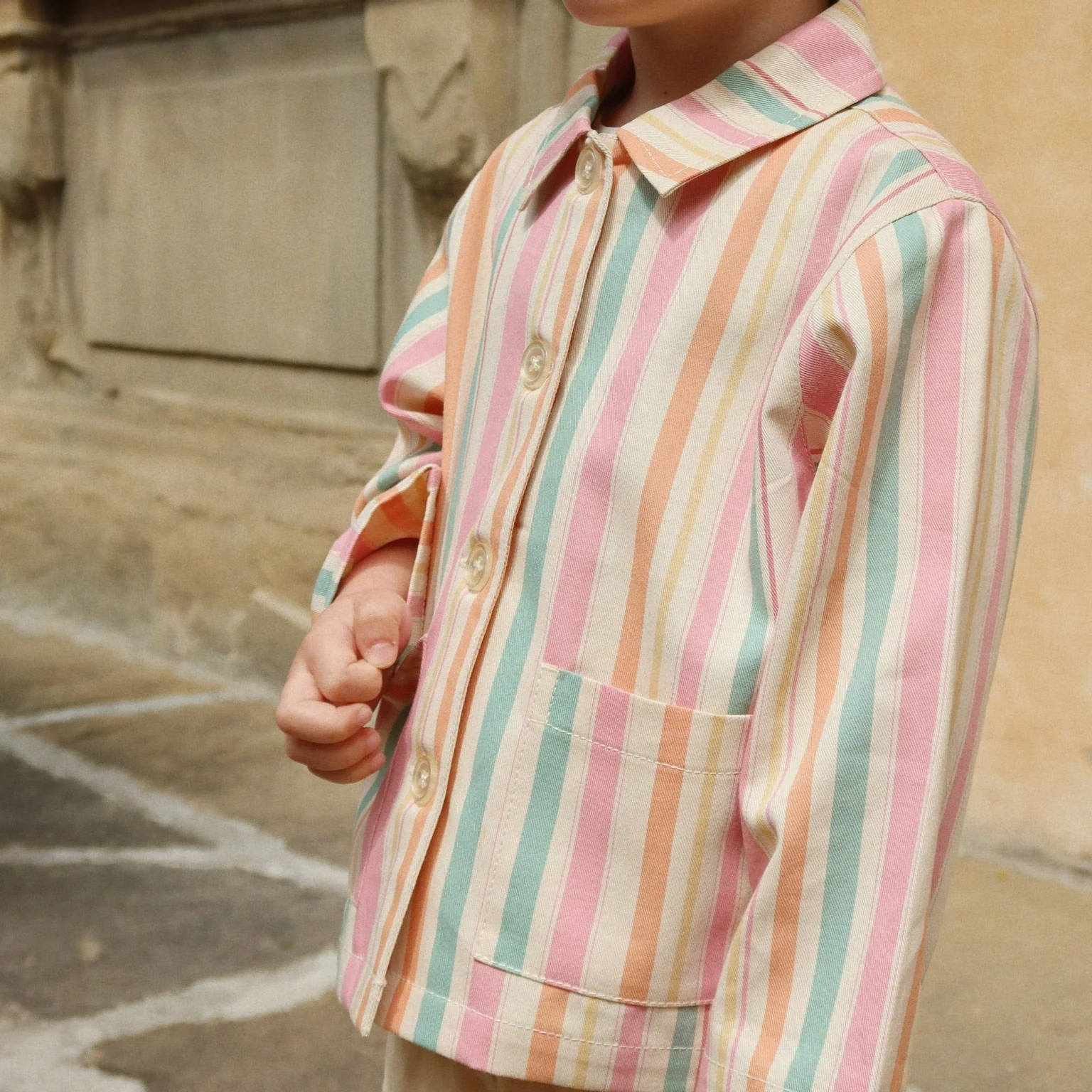 Frankie Cotton Twill Stripe Jacket (Miami Stripe) - Image 4