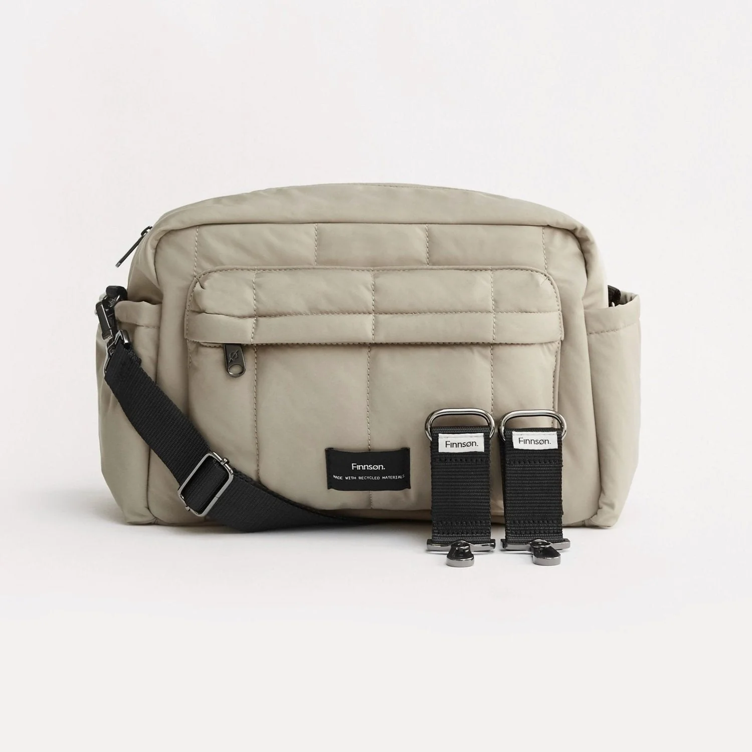 Freya Eco Oversized Stroller Organiser with Stroller Clips (Taupe) - Image 3