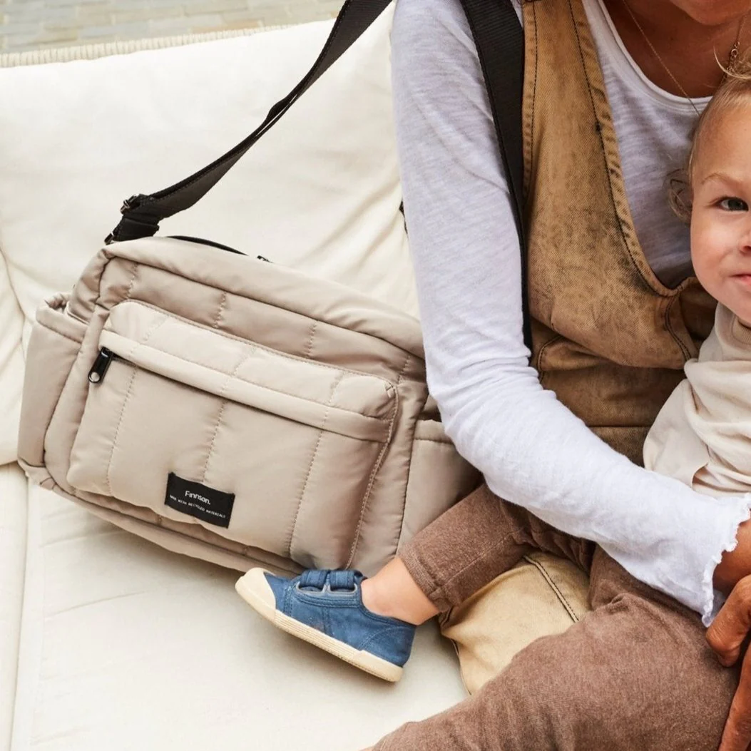 Freya Eco Oversized Stroller Organiser with Stroller Clips (Taupe) - Image 4