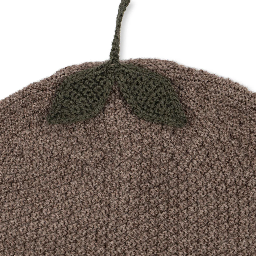 Fruity Merino Wool Knitted Beanie (Bunny Brown Melange) - Image 5