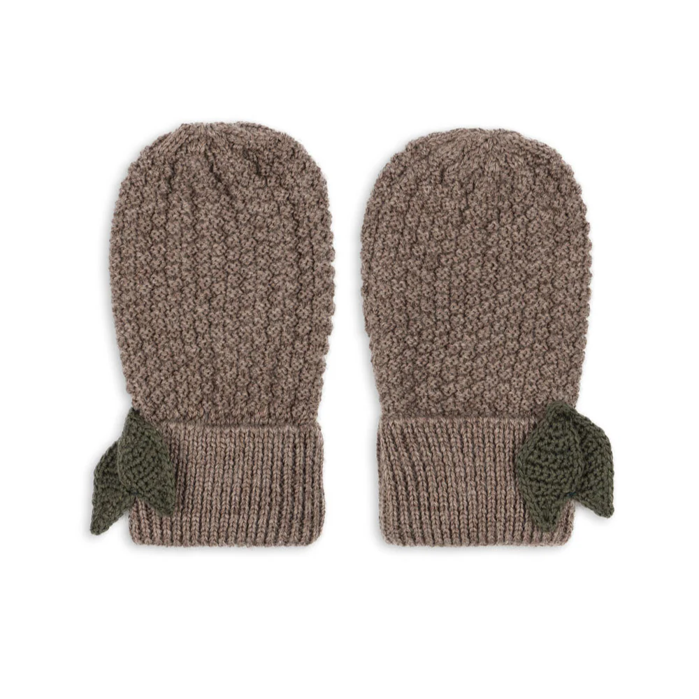 Fruity Merino Wool Knitted Mittens (Bunny Brown Melange)