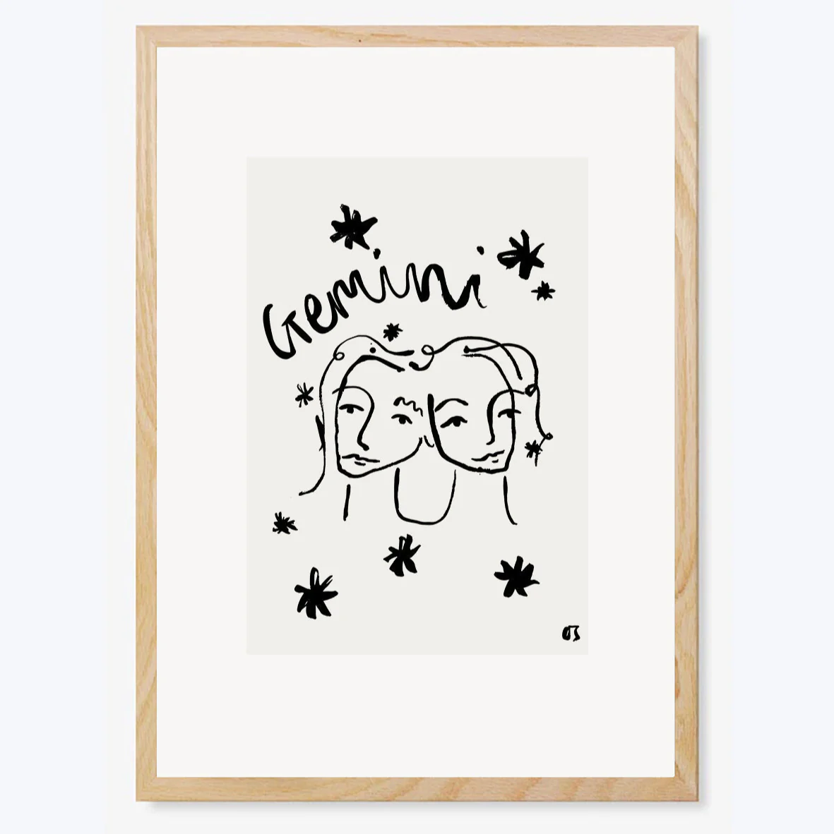 Gemini Star Sign Art Print - Image 2