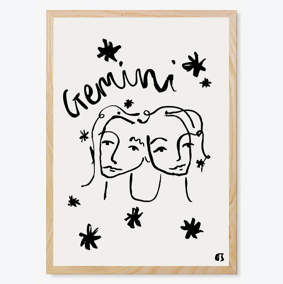 Gemini Star Sign Art Print - Image 3