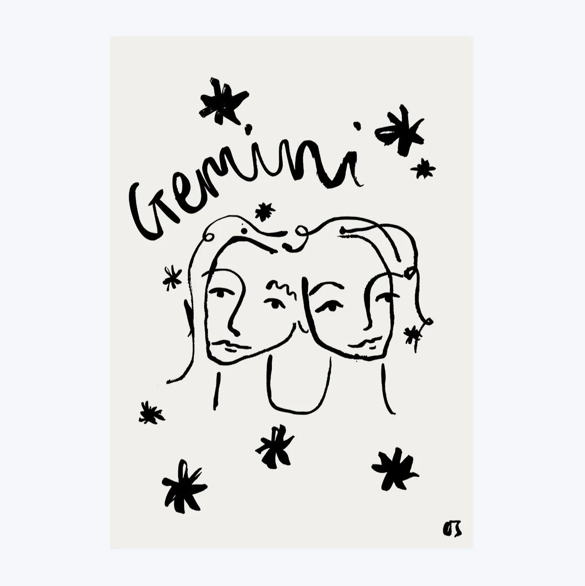 Gemini Star Sign Art Print - Image 4