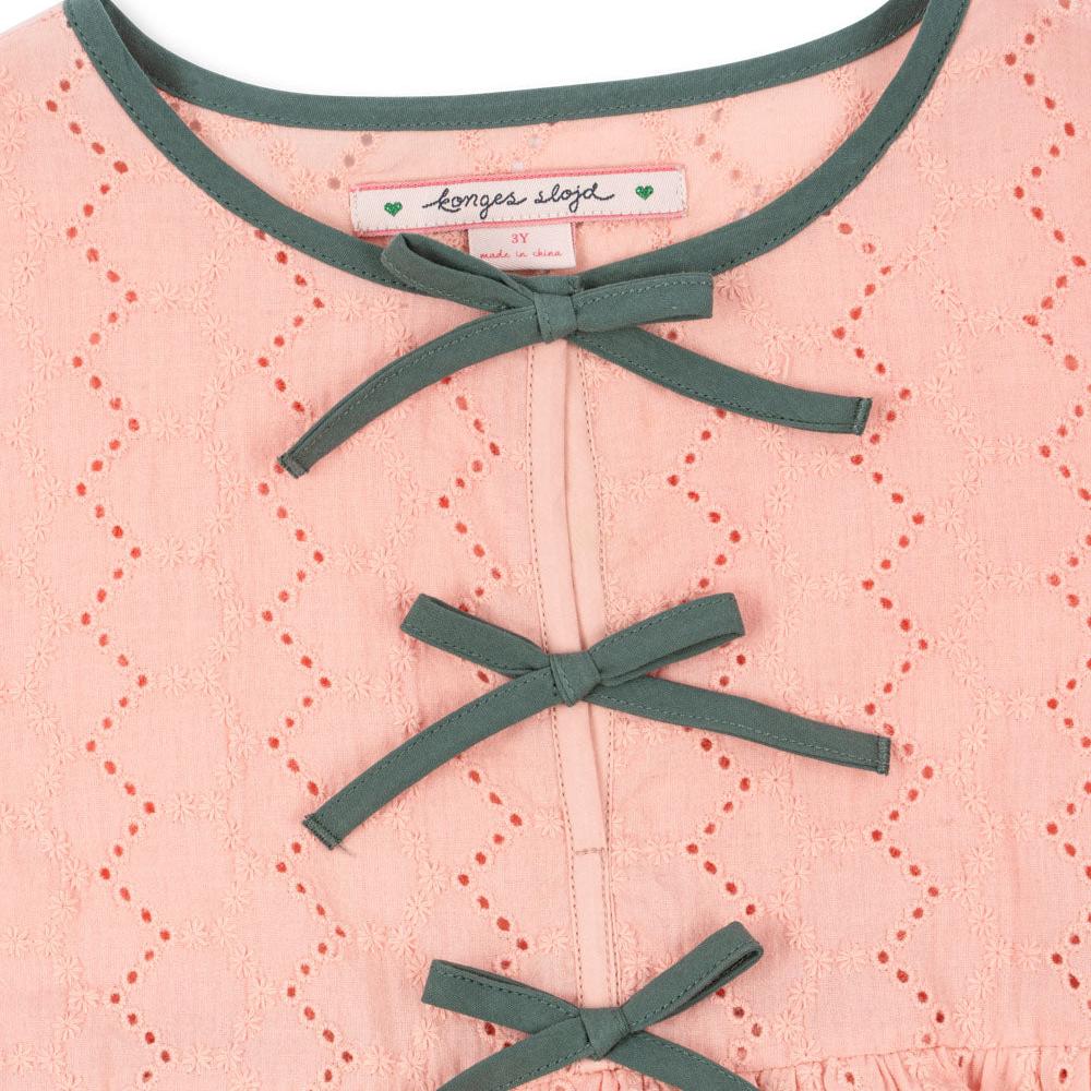 Rilla Bow Front Ruffle Cotton Dress (Mellow Rose) - Image 3