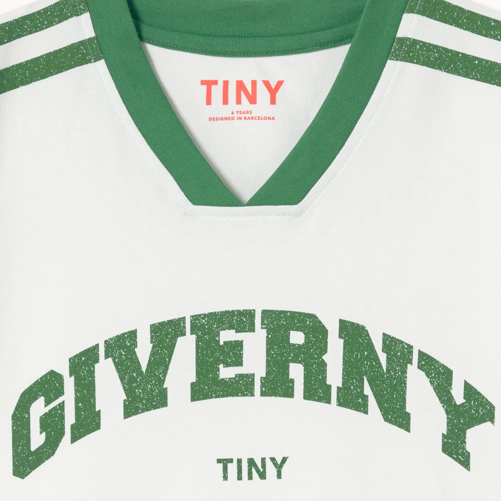 Giverny V-Neck Sport Boxy Cotton Tee (Off-White) - Image 5