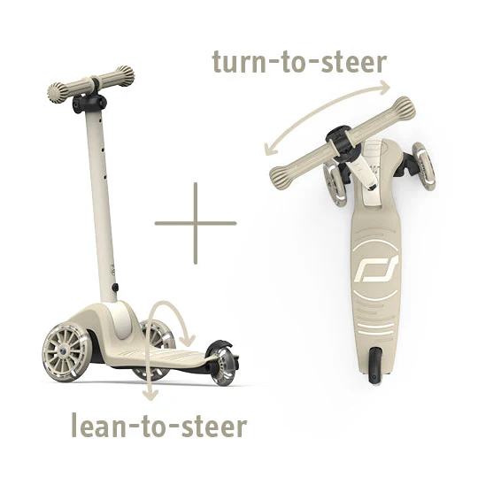 Highway Kick 3S Steerable Foldable Scooter with LED Wheels (Ash) - Image 2