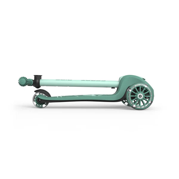 Highway Kick 3S Steerable Foldable Scooter with LED Wheels (Forest) - Image 7
