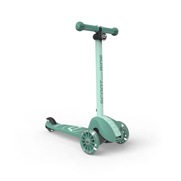 Highway Kick 3S Steerable Foldable Scooter with LED Wheels (Forest) - Image 8