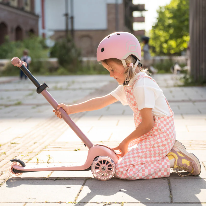 Highway Kick 3S Steerable Foldable Scooter with LED Wheels (Rose)