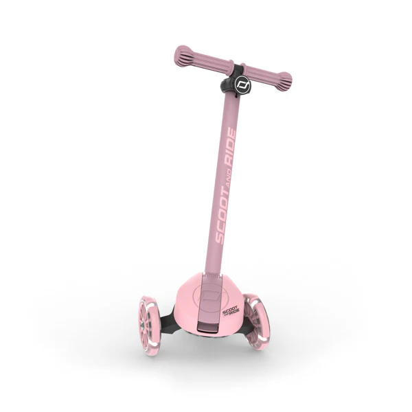 Highway Kick 3S Steerable Foldable Scooter with LED Wheels (Rose) - Image 14